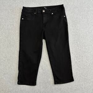 1822 Denim Capris WMNS 10 Black Mid Rise Stretch Jeans Minimalist Neutralcore